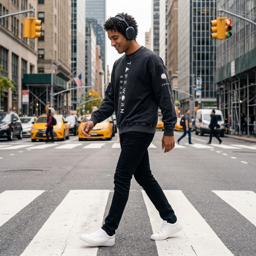Transit Line Fever Sweater - Snow-Washed Signal Knit